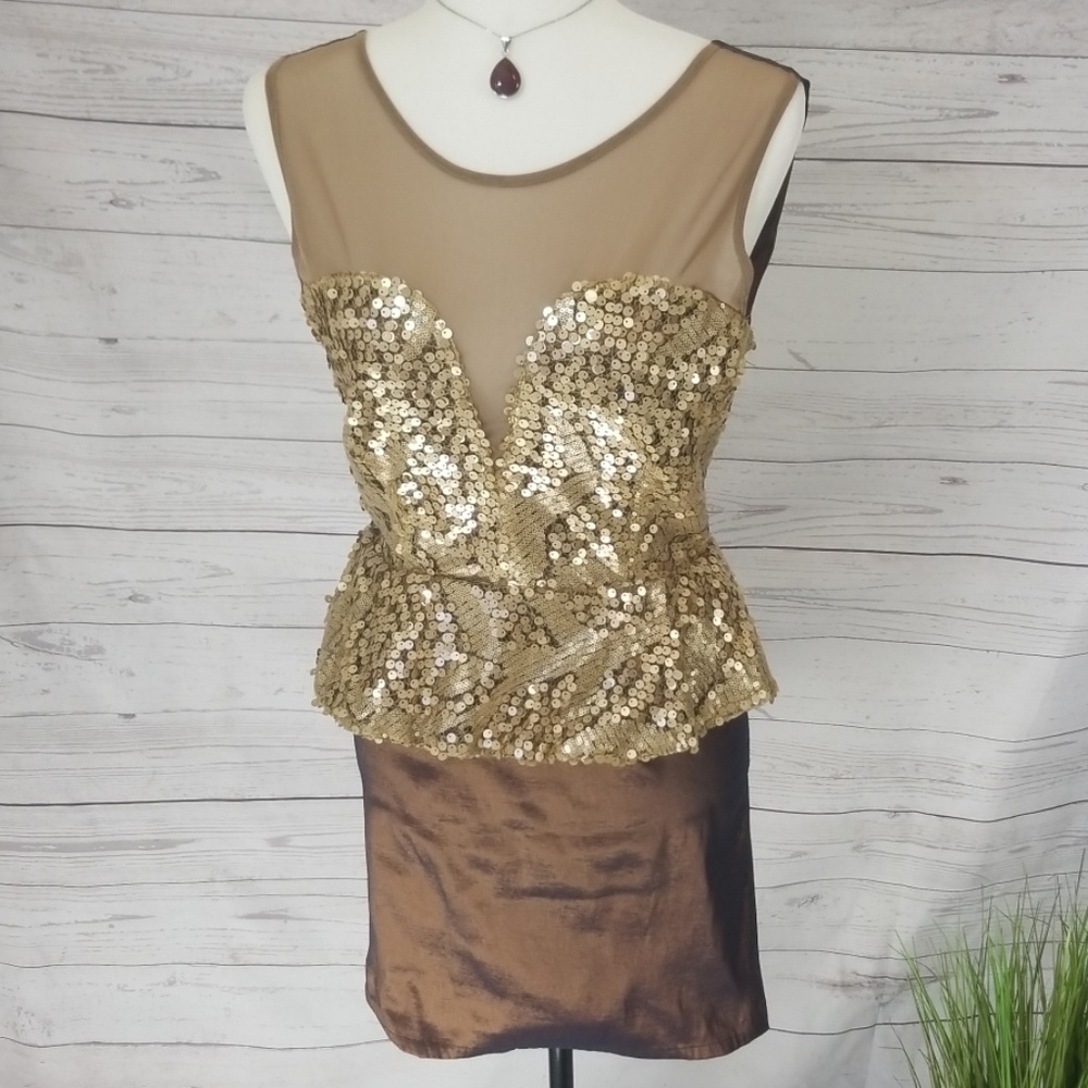 Gold cocktail dress